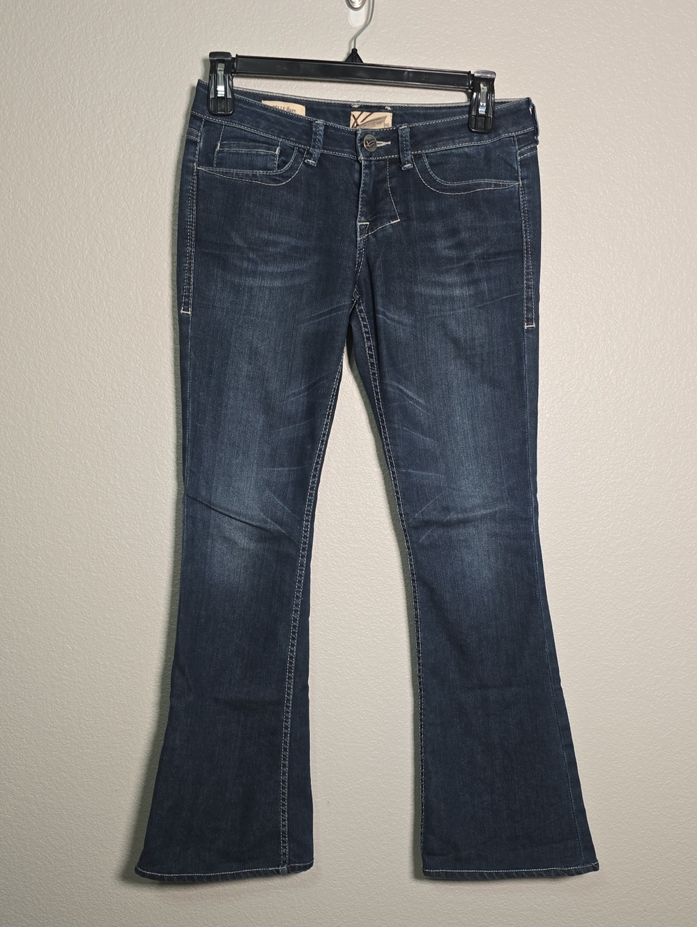 Vintage Y2k William Rast Flap Pocket Belle Dark Blue Flare Jeans